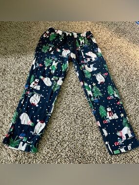 Women's Navy Polar Bear Print Pajama Pants